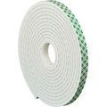 Box Packaging 3M„¢ 4004 Double Sided Foam Tape 1/2" x 5 Yds. 1/4" Thick Natural T9534004R